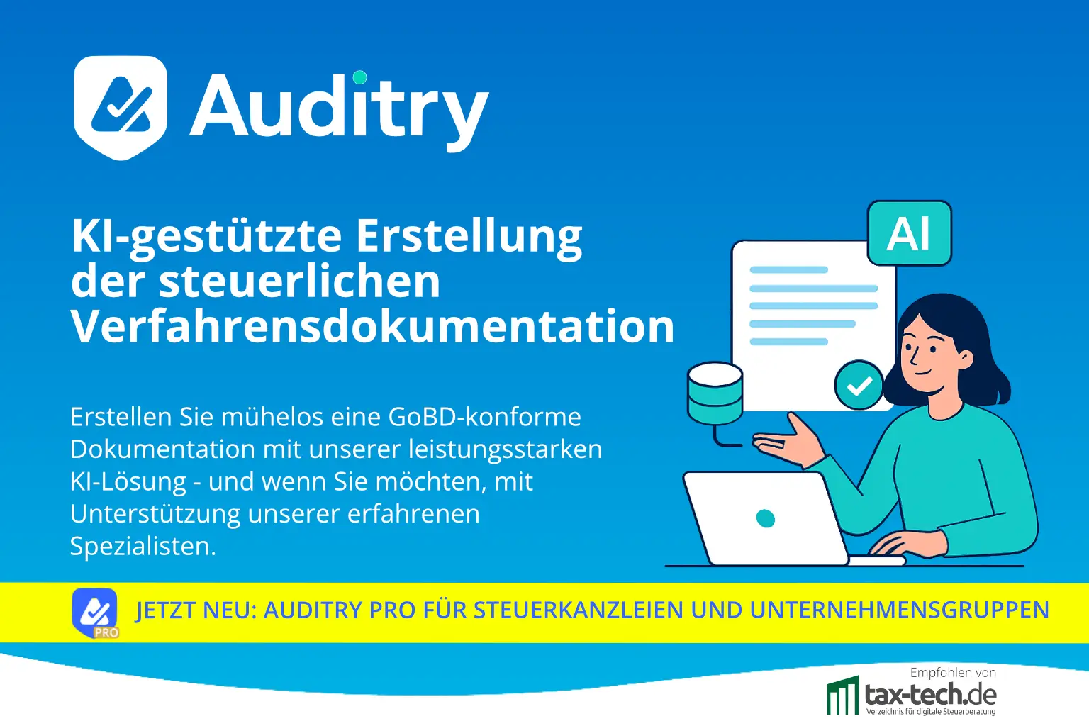 Auditry Landingpage mit PRO